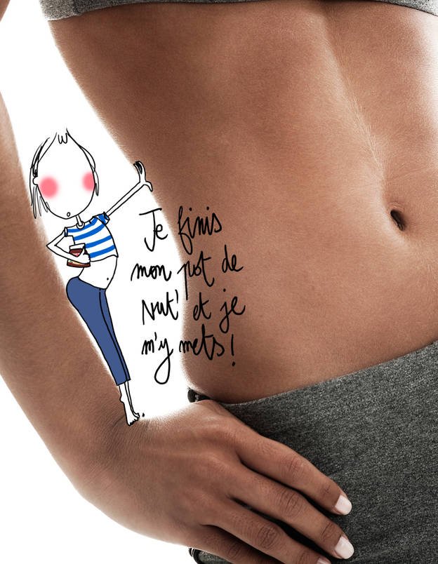 Appliquer 10 fois par jour pour refléter une taille fine et un abdomen plat