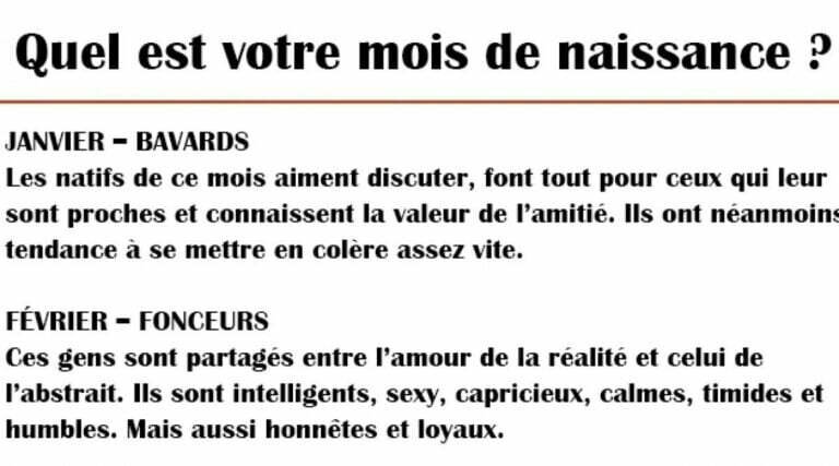 Quel est votre mois de naissance ?